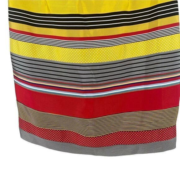 J Mclaughlin Dress Strapless Sheath Colorful Striped Size 2 Fun Cocktail Short - Picture 3 of 7